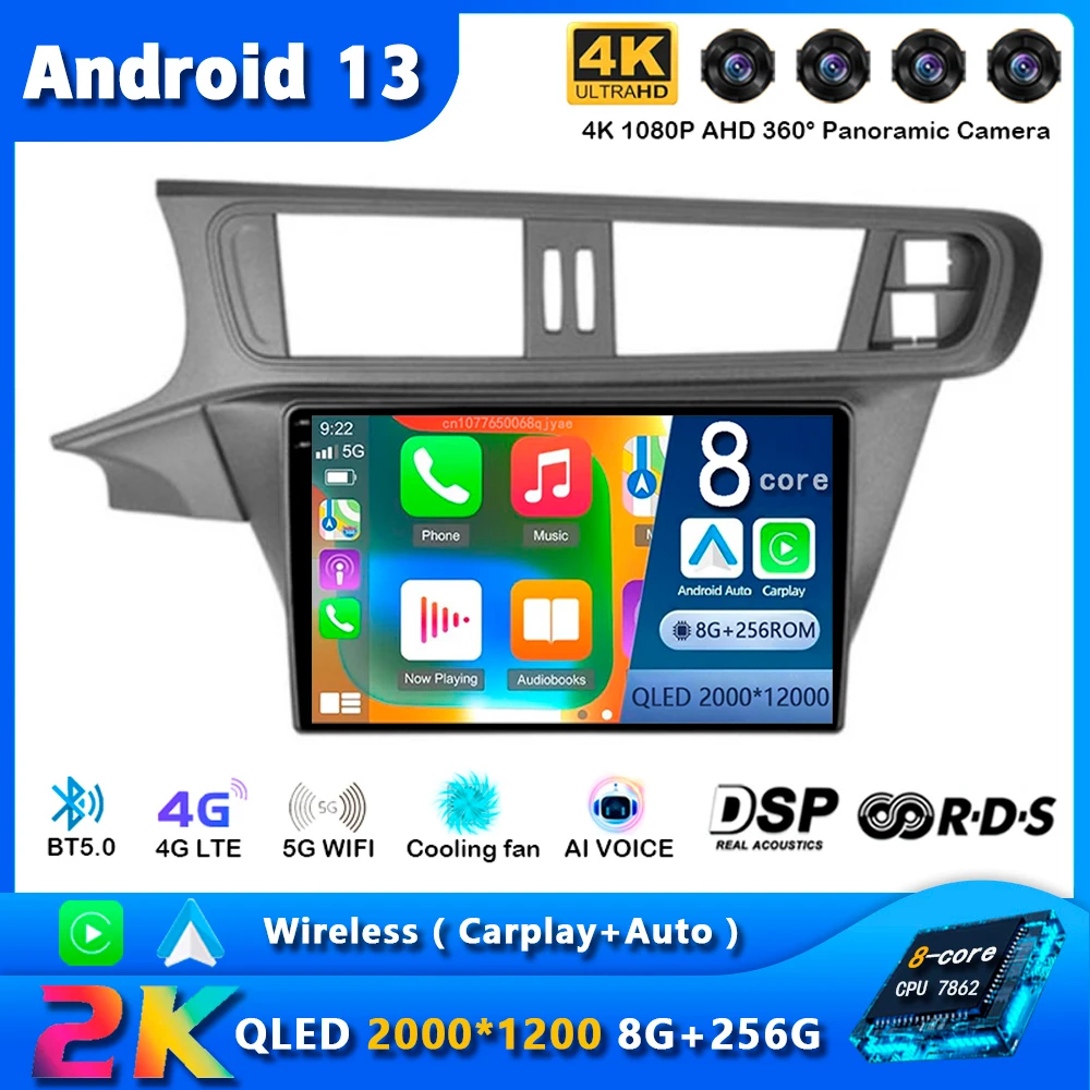 

Android 13 Carplay Auto Car Radio For Citroen C3-XR 2010 - 2015 Navigation GPS Multimedia Player Stereo wifi+4G BT video 2 DIN