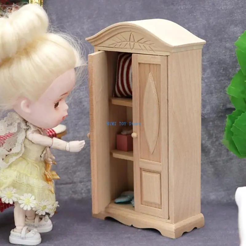 

24BE 1:12 Scale Miniature Cabinet Vintage Mini Dollhouses Bedroom Furniture
