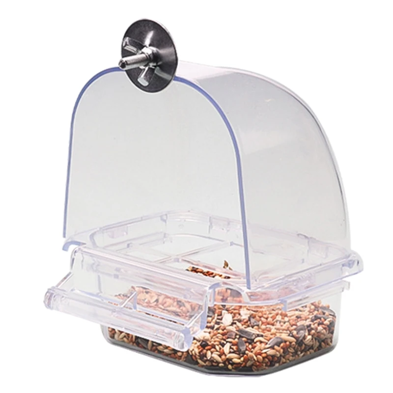 367A Clear Plastic & Water Dispenser Bowl for Bird Cage Drawer Design Easy Use