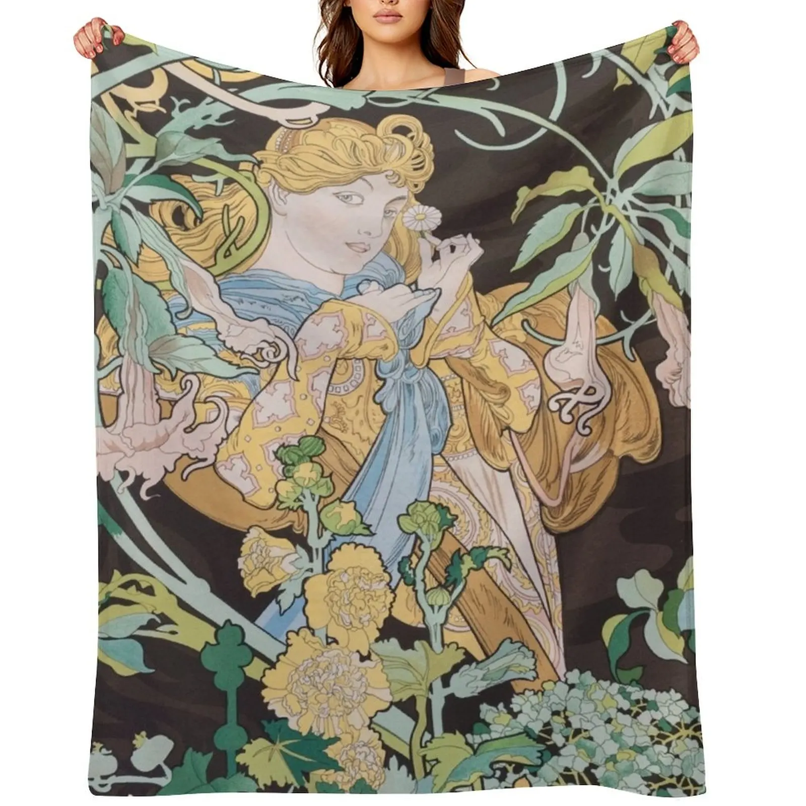 

Alphonse Mucha Throw Blanket Comforter Blankets For Baby Designers for sofa Blankets