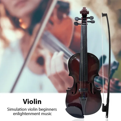 Imagen 2 del producto Violín simulado para principiantes, Kit de práctica de música, instrumento Musical, exquisita mano de obra, accesorios de rendimiento