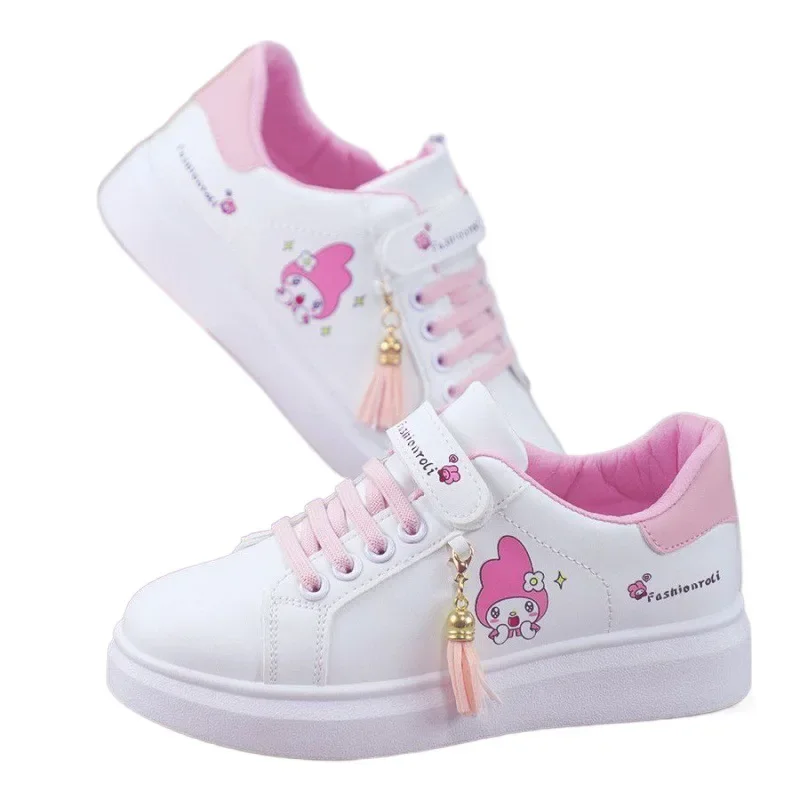 Sanrio Cinnamoroll Kuromi Kawaii Anime Casual Sneakers Girls Spring Cute My Melody Breathable Board Shoes Students Gift for Kids