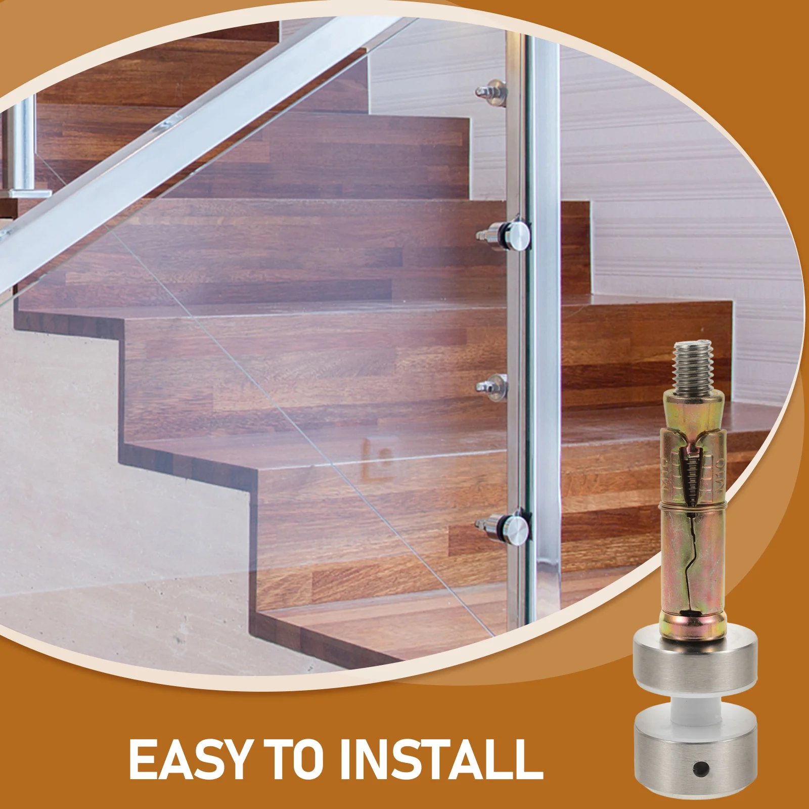 

Easy Install Glass Standoff Screws Heavy Duty Stainless Steel for Railing Clamp Glass Stair Railing Standoff Screws Wall Mount