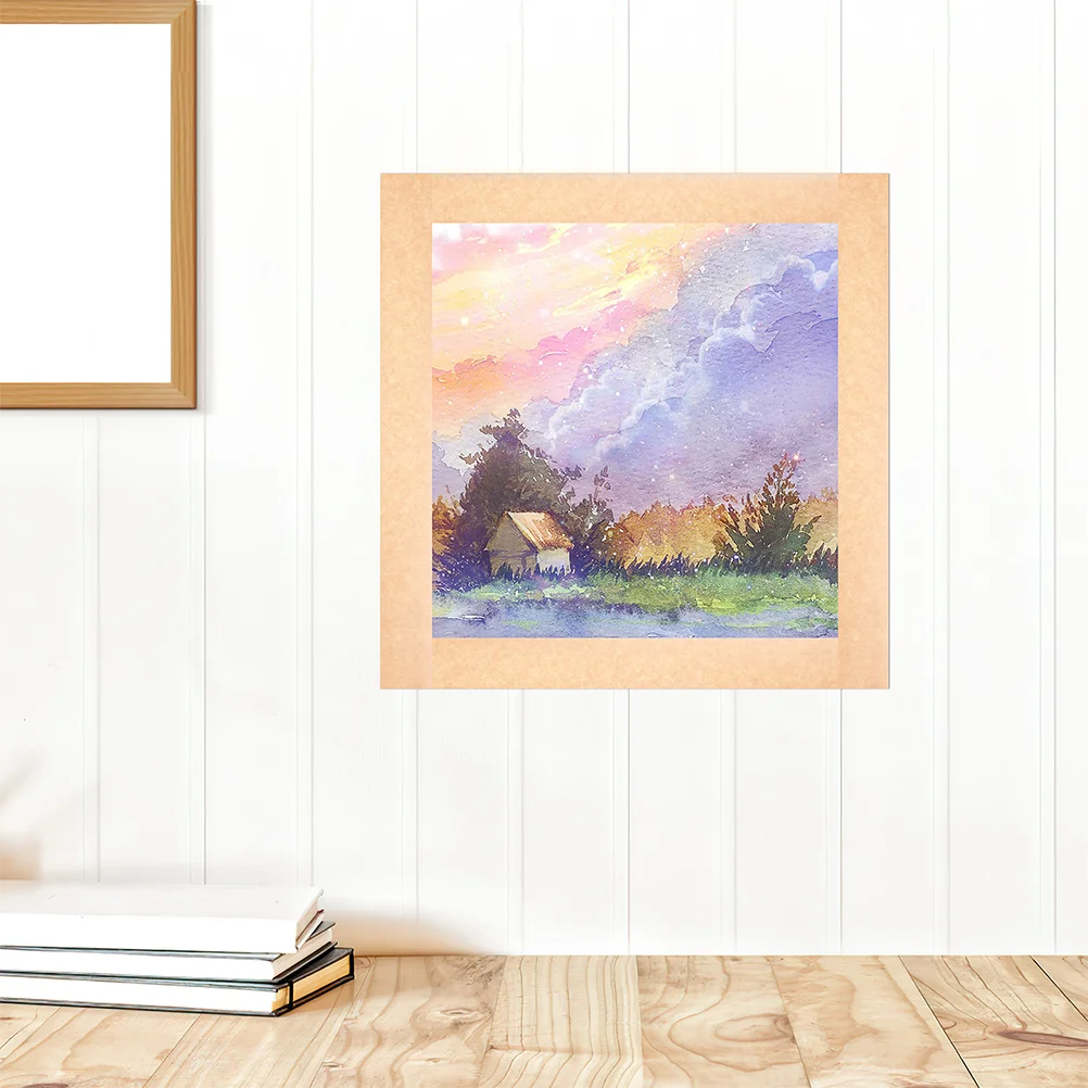 2PCS Watercolor Painting Tape 48mm Sealing Supplies Kraft Paper Artwork Framing Mounting Easy Application Length