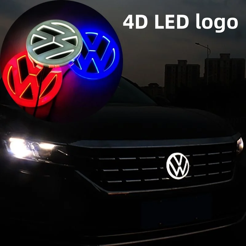 4D LED Car Front Rear Emblem Badge light Sticker For VW Polo Golf Jetta Beetle CC Tiguan Touran Passat MK7 MK5 B5 B6 Accessories