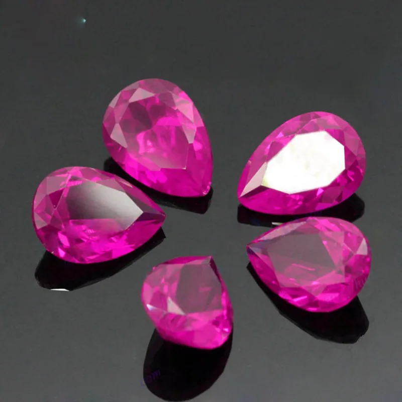 Luxury Pink Ruby Pear Shape Cut 13×18mm 15.0ct Passed UV Test VVS Loose Gemstone for Jewelry Making