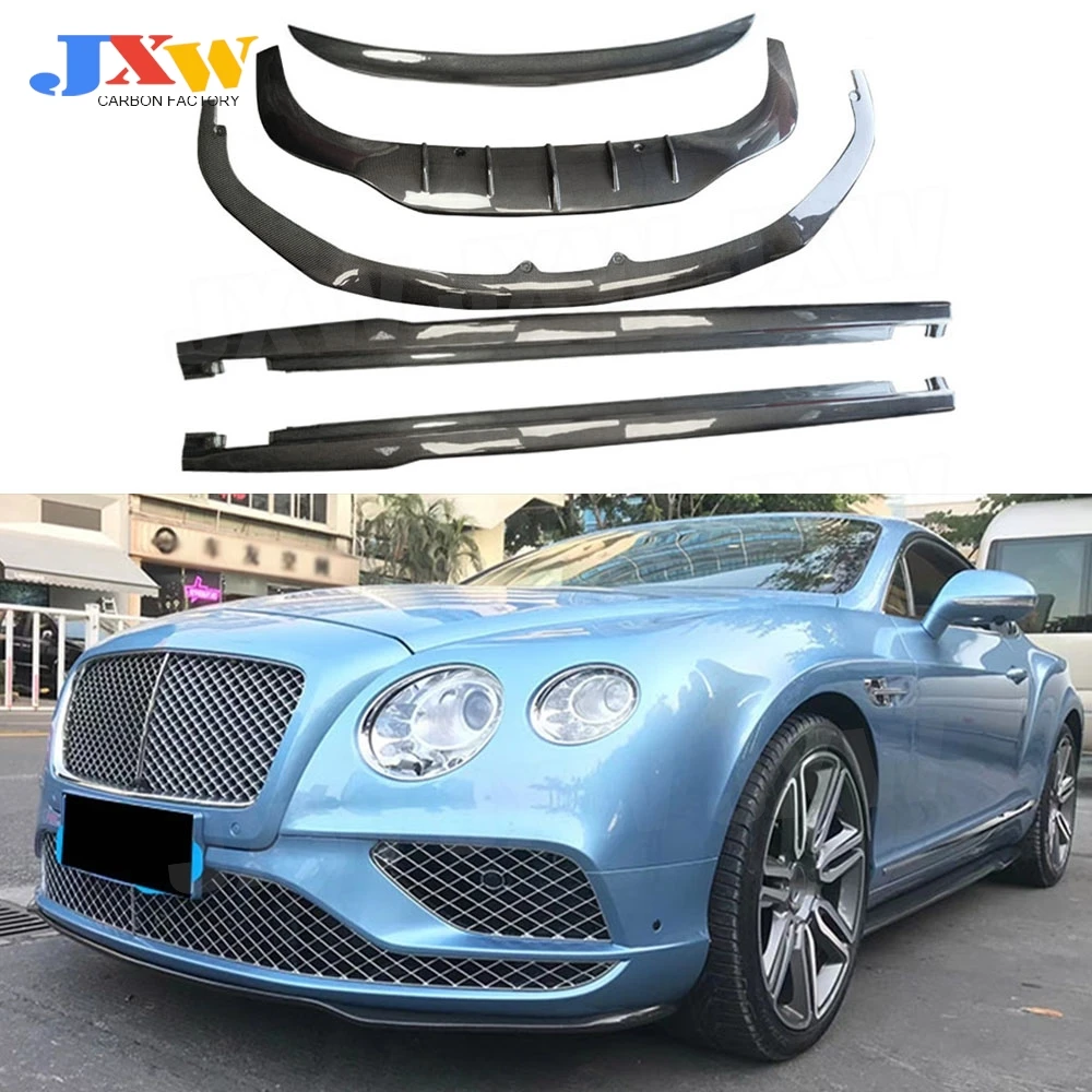 

Carbon Fiber Front Lip Rear Spoiler Side Skirts Trunk Rear Wing Body Kits O Style for Bentley Continental GT 2015-2017/2018-2021