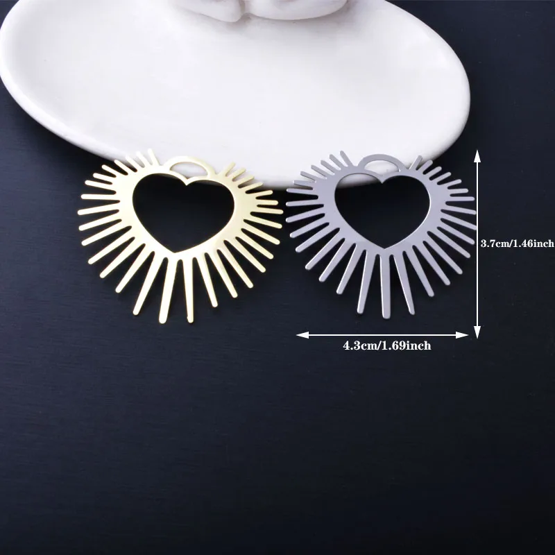 20 Stück AB8806 Messing-Schmuckanhänger in Hellgolden, Herz-Charms, fluoreszierendes Gelb, Anhänger für DIY-Schmuck, Ohrringe, Halsketten, Accessoires für Frauen – Detail 2