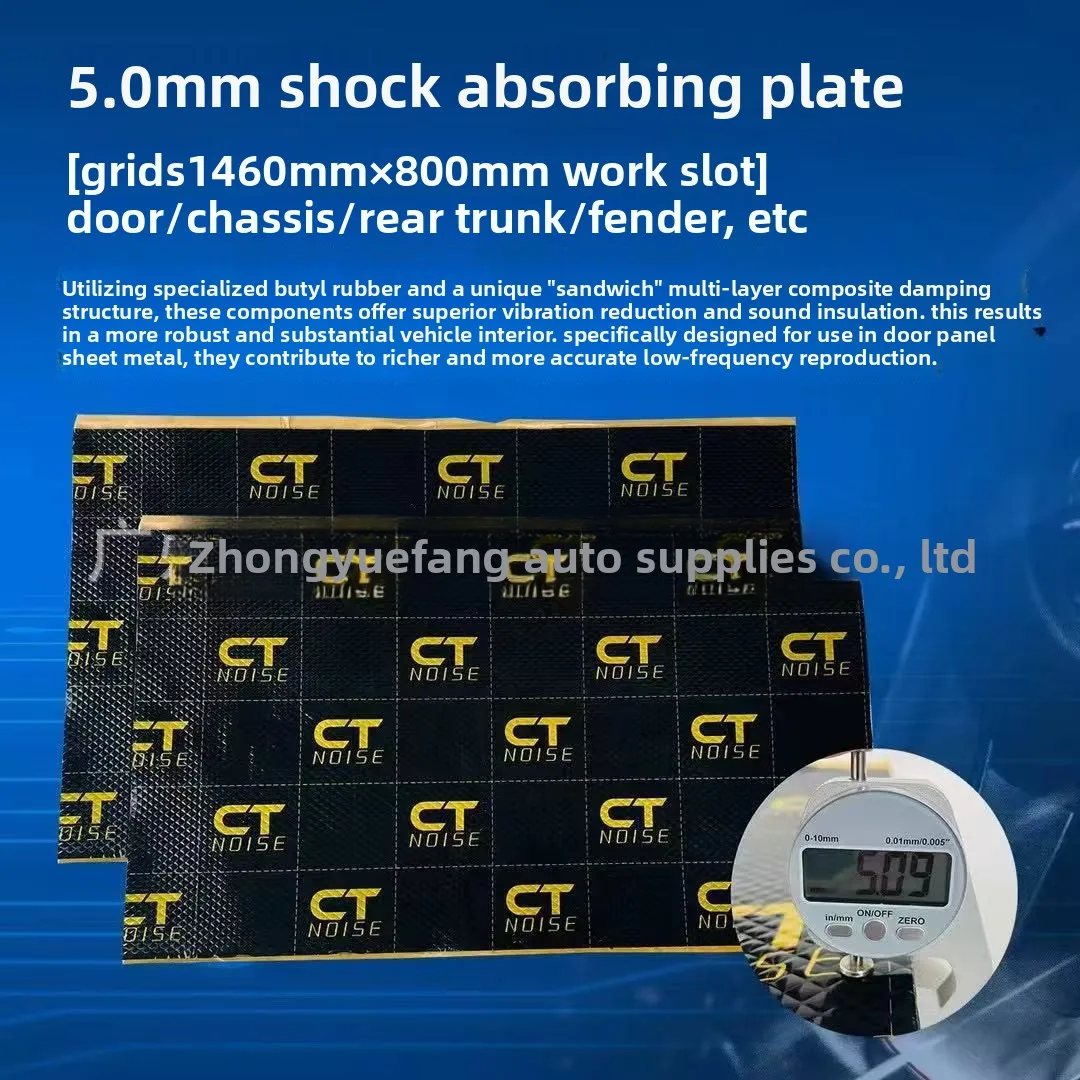 Car Sound Deadening Mat 5mm Butyl Vibration Damping Sheet with Adhesive Backing for Door Floor Trunk Fender Automotive Noise