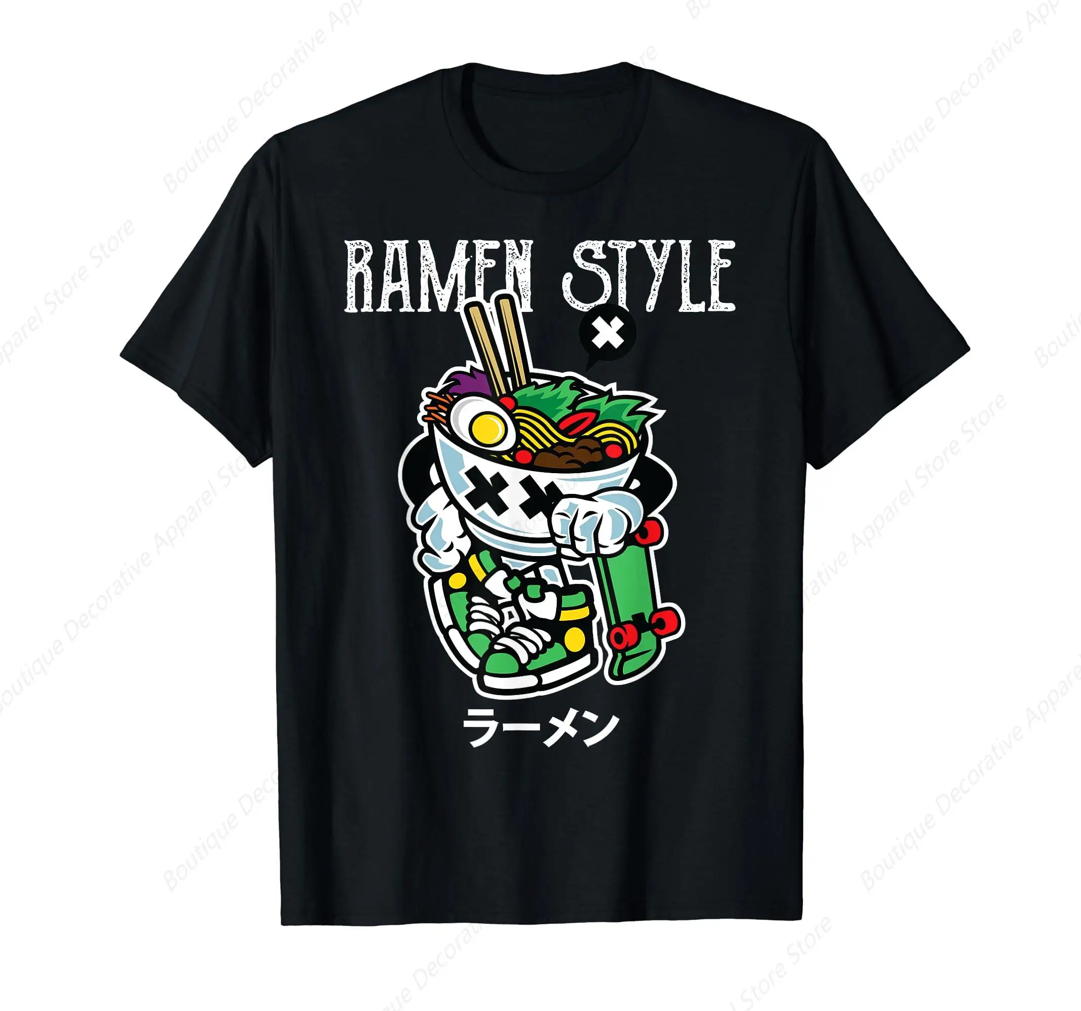 Japanese Ramen Style Skater Graffiti Design Ramen Noodle T-Shirt