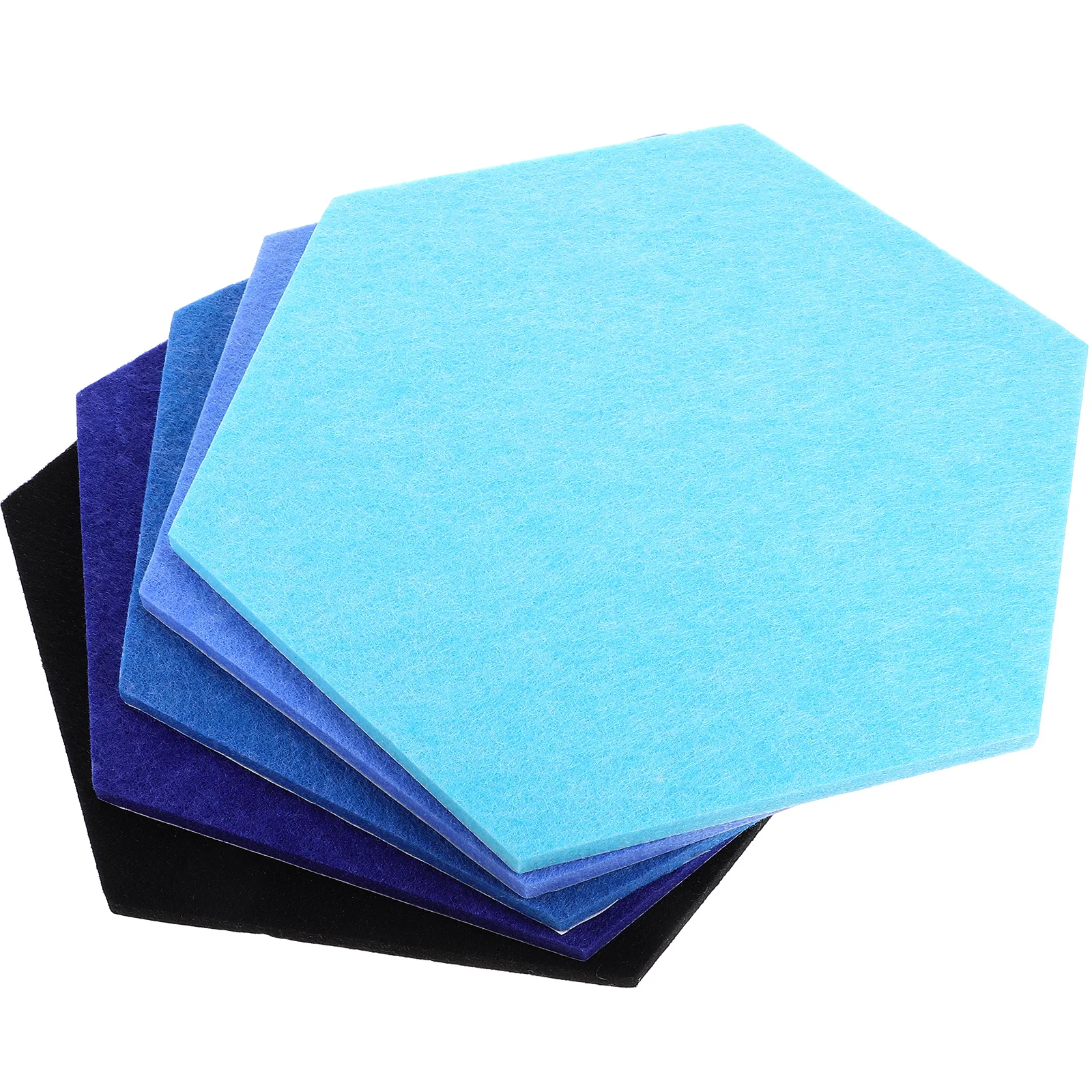 

5 Pcs Hexagon Felt Board Display Bulletin 26x30x34x35 Blue Back Adhesive Wall Mountable Announcement Photo Classroom