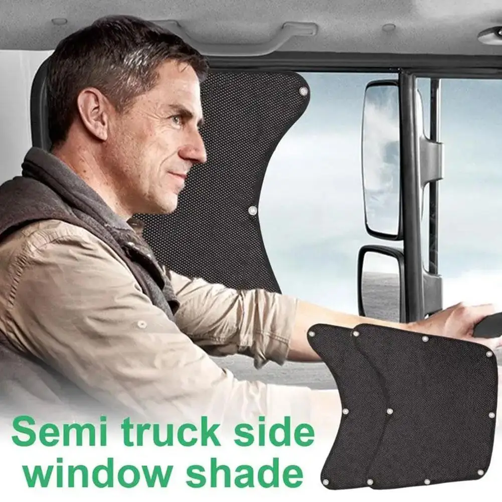 Semi Truck Side Window Shade 2pcs Car Sun Shade Styling Accessories UV Protection Side Window Sunshade Mesh Screens For Tru Z2I7