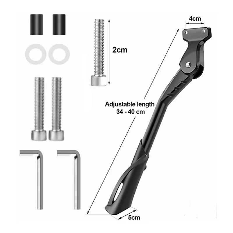 A44TFor 20Inch 24Inch 26Inch Bike Kickstand Electric Bicycle Kickstand Support Stand Adjustable Side Parking Bracket Parts