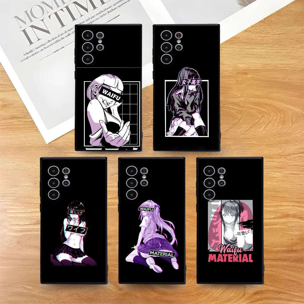 

Sexy Anime Girl Phone Case For Samsung Galaxy S25 S24 S22 S23 Ultra S21 S20 Plus 5G Frosted Non-Slip Full Cover Case