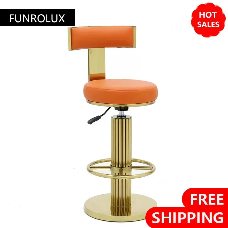 Golden Bar Chair Height Adjustable Swivel Counter Bar Stool Modern Stainless Steel Kitchen Counter Chair Dining Chairs Set