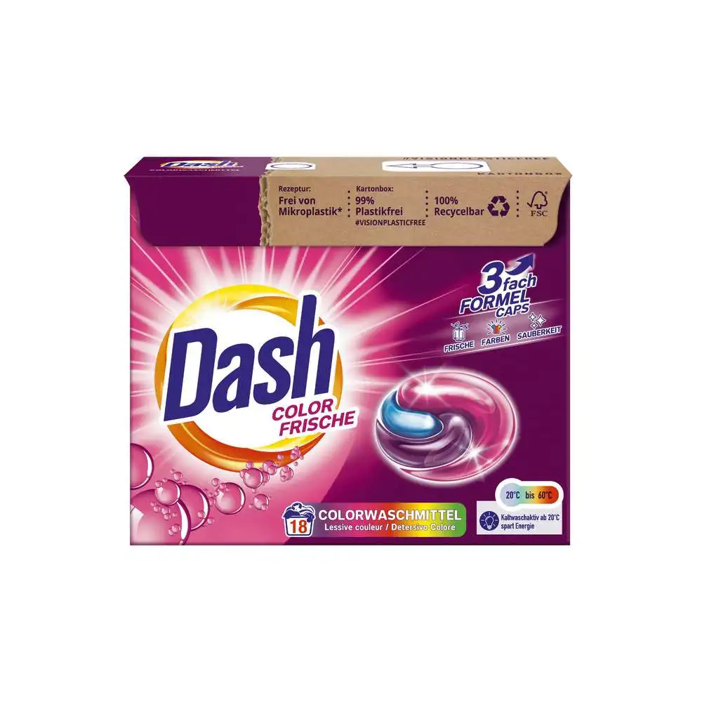 DASH Kleurwascapsules Kleur Frische 3in1 18 stuks