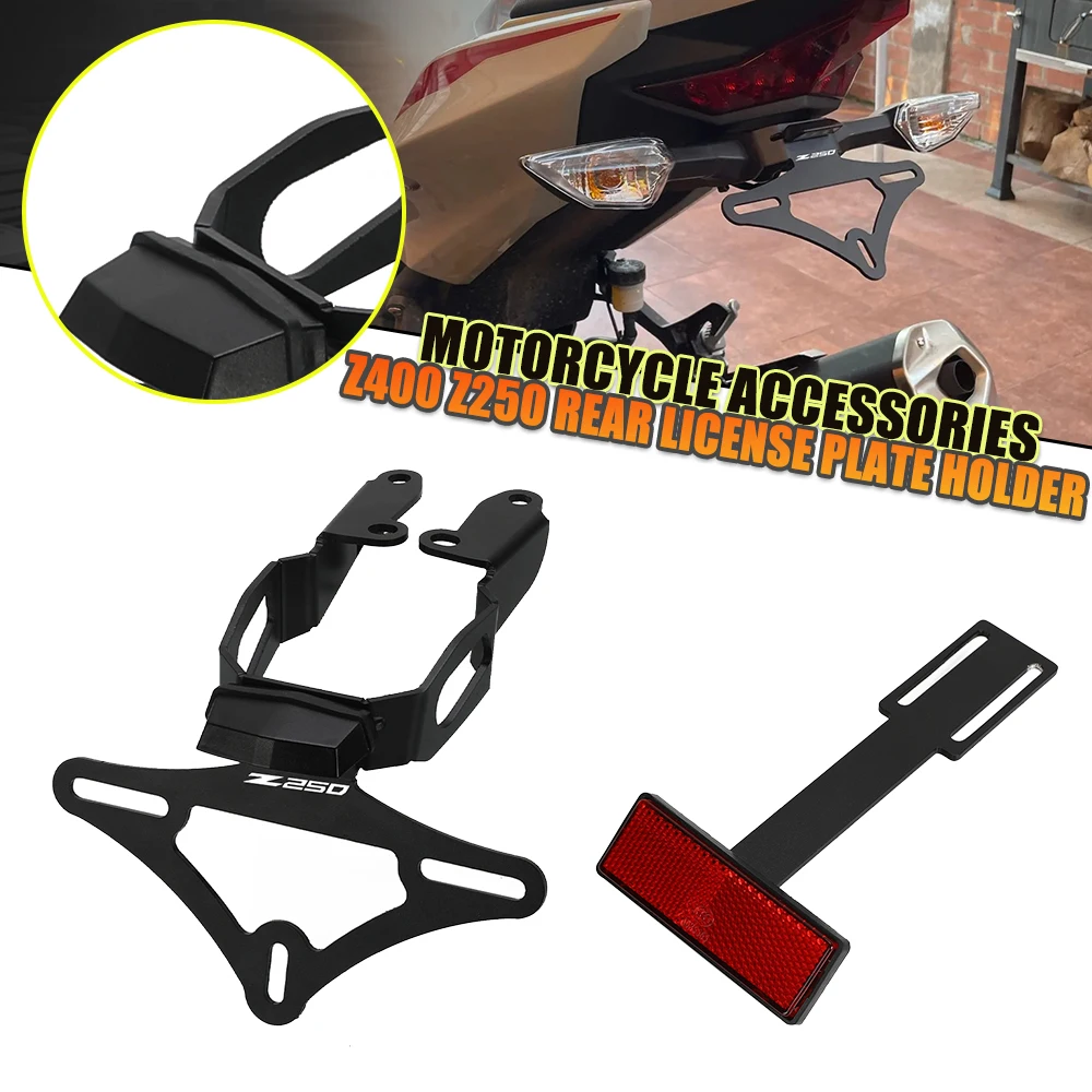 

Z400 2025 Motorcycle Accessories Rear License Plate Holder For KAWASAKI Z250 Ninja400 Ninja250 2019 2020 2021 2022 2023 2024