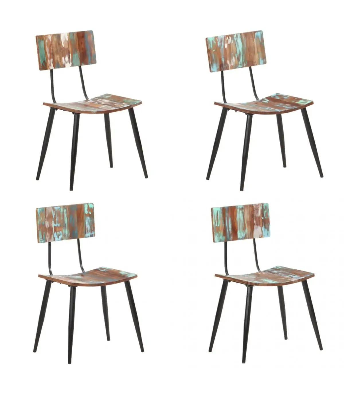 Dining chairs dining chairs 4 units recycled solid wood