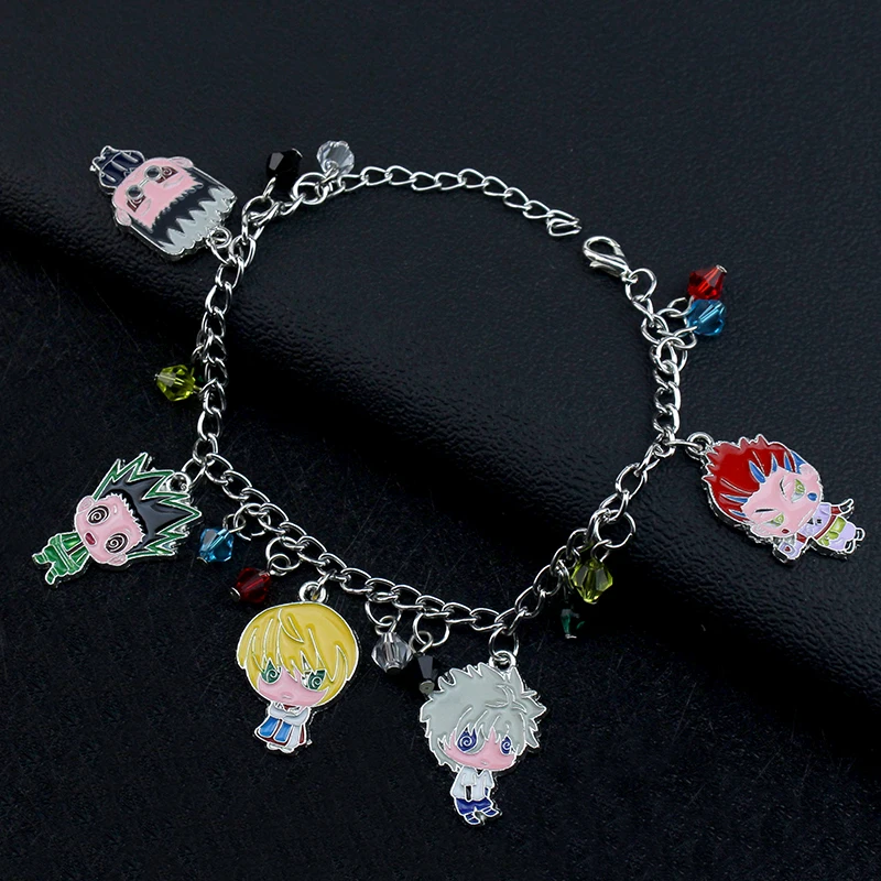 Anime Hunter X Hunter Bracelets Cute GON FREECSS Kurapika Killua Zoldyck Leorio PaladiKnight Figure Pendant Bangles Jewelry Gift