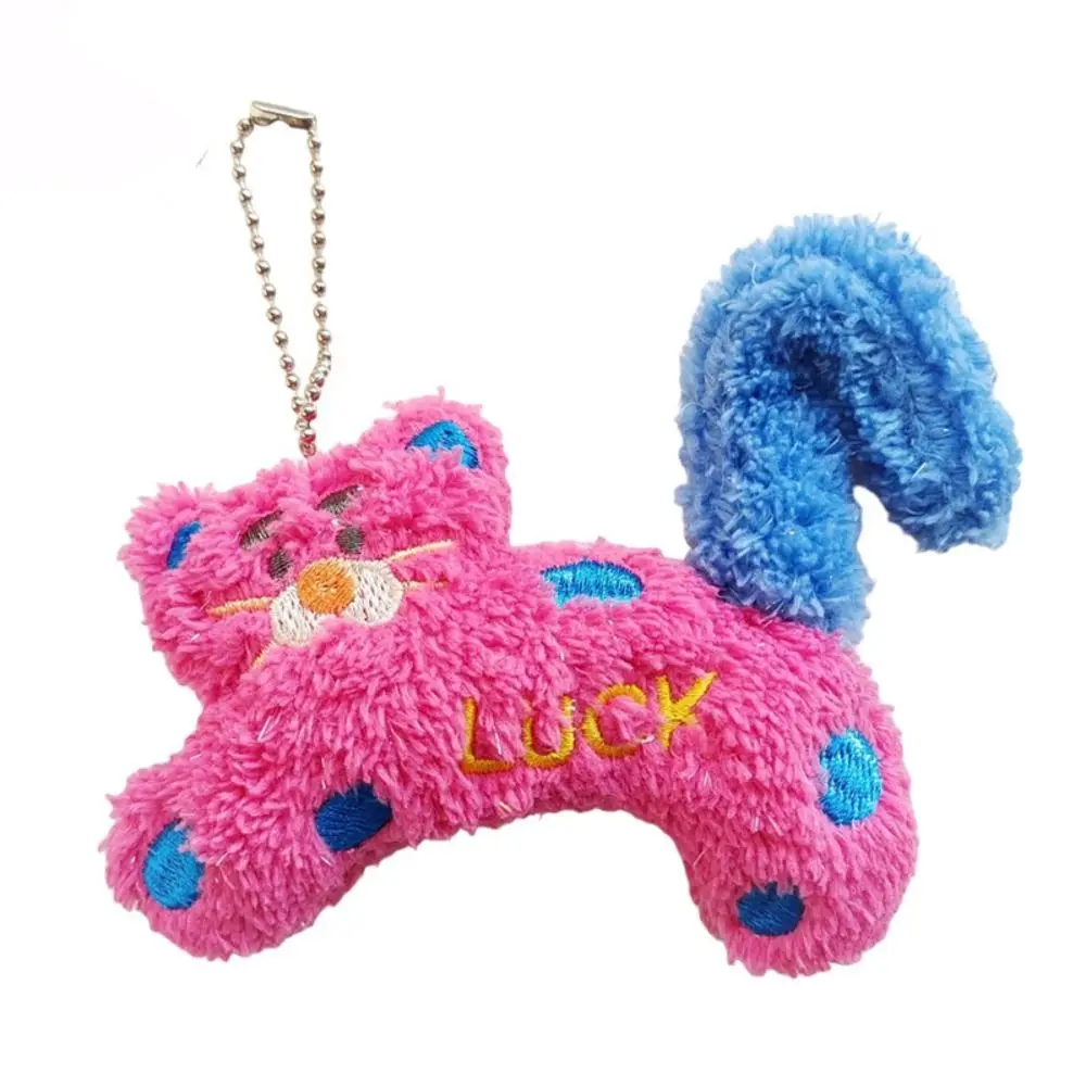 

Cute Cartoon Doll Keychain LUCK Polka Dot Cat Plush Stuffed Doll Keychain Cartoon Pendant