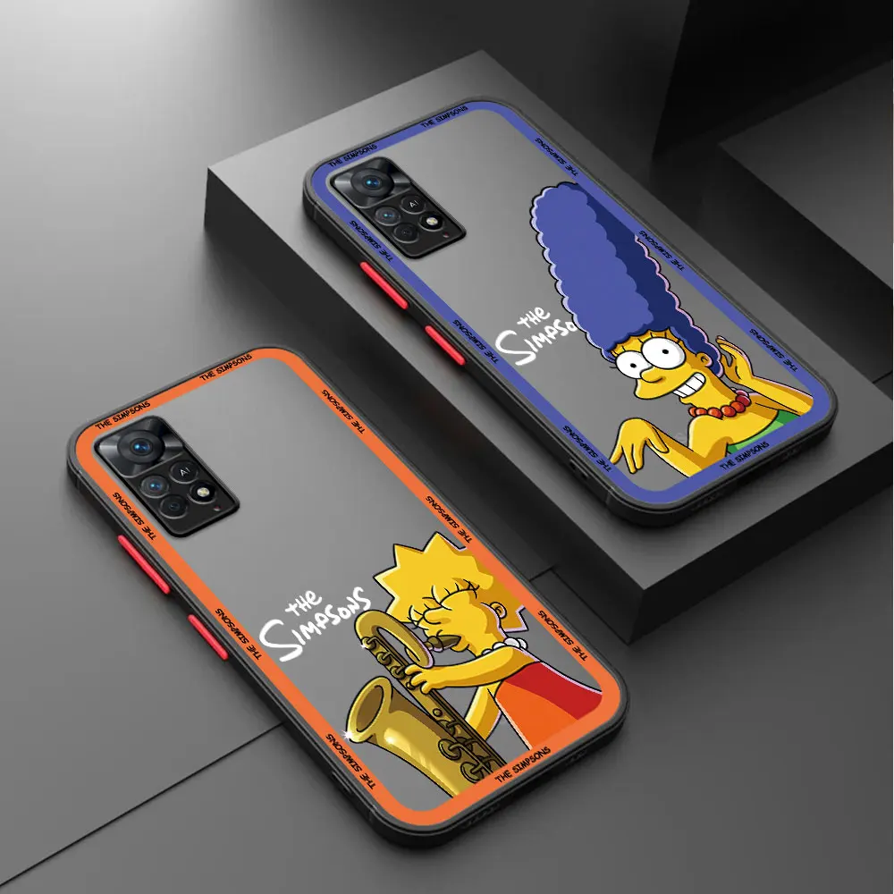 Homer Simpsons Marge Simpson phone cases for Redmi Note 11 13 Pro 5G 9 10 4G 12 Pro Plus 8 10s 7 K40 9S 8T 12S 11S Cover Frosted