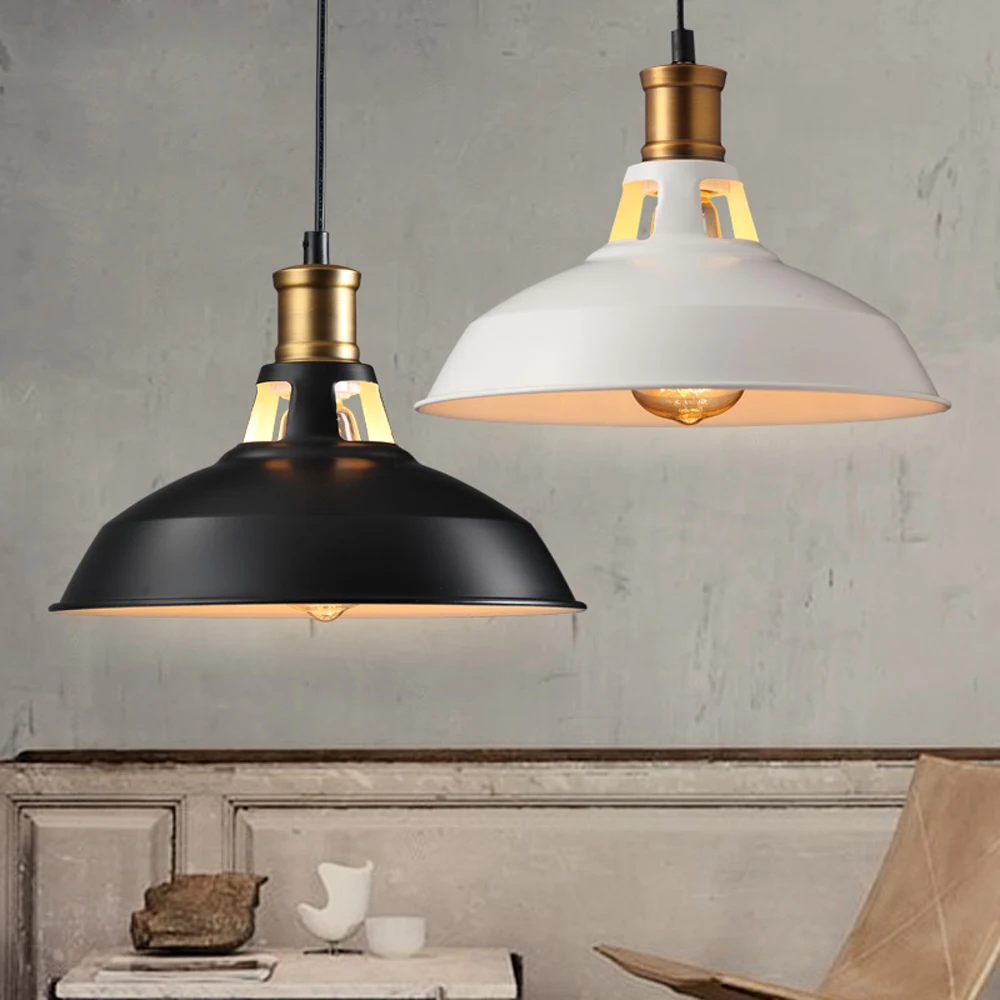 Vintage Loft Pendant Lights Nordic Retro Industrial Light Hanging Lamp Lighting Home Living Room Kitchen Decoration Lampshade