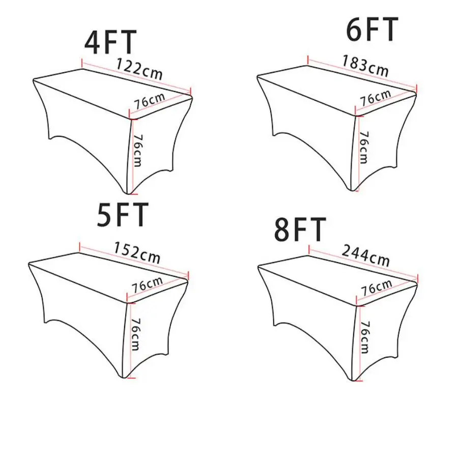 

1 шт. 4 фута и 6 футов эластичные скатерти, уличные скатерти для свадебных мероприятий, прямоугольные эластичные скатерти