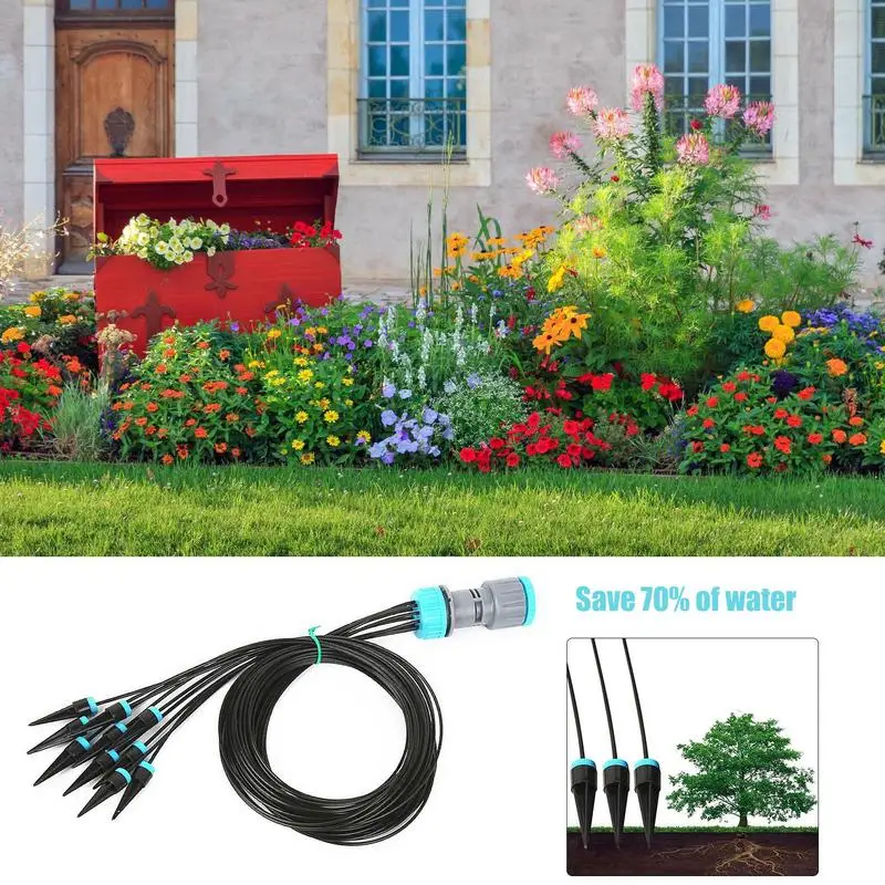 

Dripping System With 10 Dripper Head Automatic Drip Irrigation System Self Watering Spike for Flower Plants Greenhouse Garden