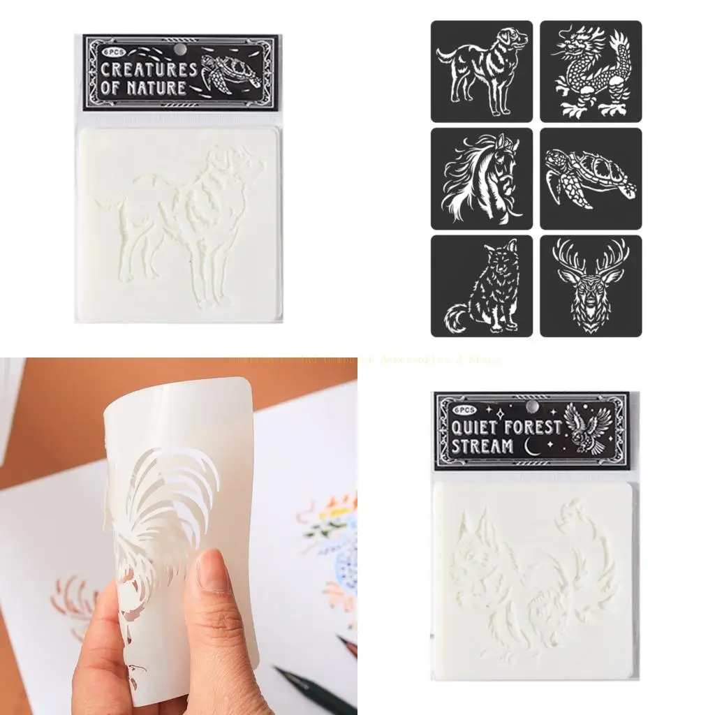 6 PCS Modelos arte tema do zoológico