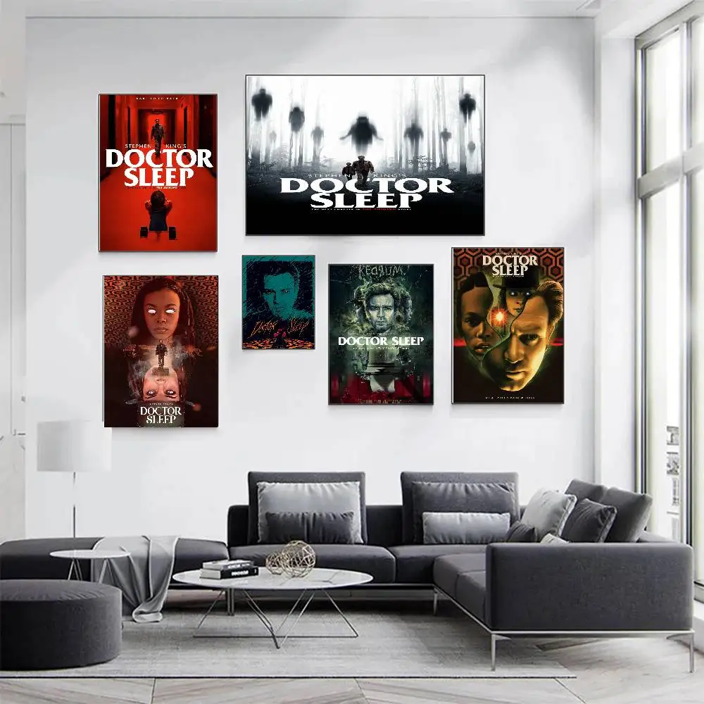 Doctor Sleep Horror Movie Poster Selbstklebende Kunst Wasserfester Papieraufkleber Kaffeehaus Bar Zimmer Wanddekoration