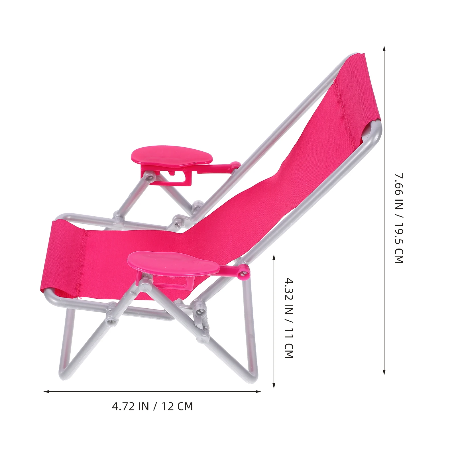 Mini Deck Chair Oxford Cloth Small Simulation Adjustable Folding Beach Chair for Home Model House Miniature Accessories