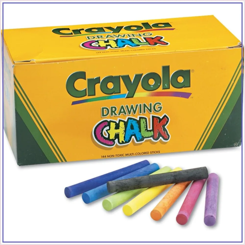 144 Vibrant Colored Drawing Chalks, 24 Assorted Colors, 6 Each - Perfect for Paper & Crafts