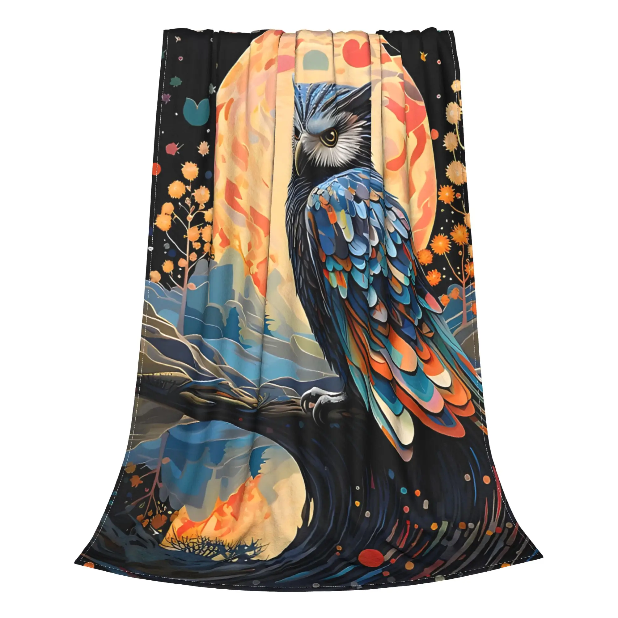 1PC Home Cutecore Midnight Owl  Blanket Super Cosy Plush Home Living Room Sofa halloween
