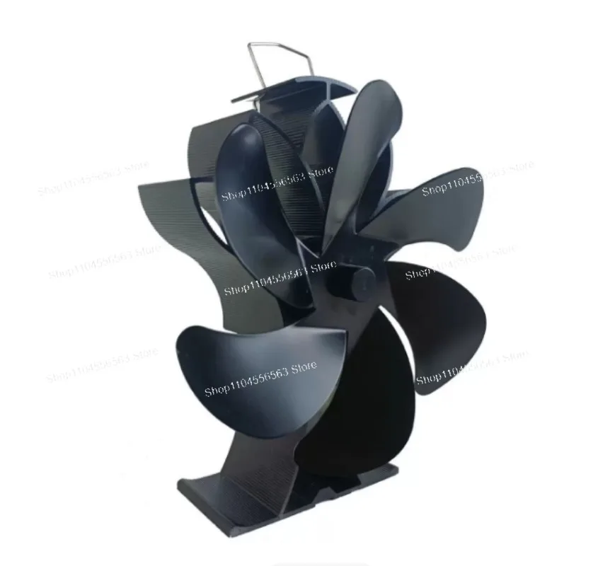 6-Blade Stove Fan Heat Powered Fireplace Fan Log Burner Non Electric Wood Fuel Saving Auto Start