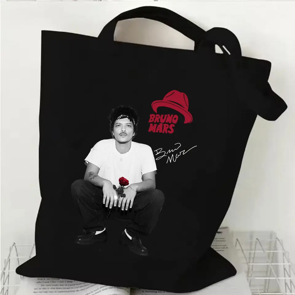 Bruno Mars The Romantic Tour 2026 Graphic Canvas Bag Shopping Tote