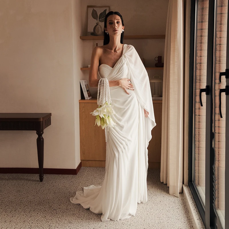 Eightree 2026 Meerjungfrau-Hochzeitskleider Boho Sweetheart Chiffon Weißes Brautkleid Prinzessinnen-Hochzeitsballkleid Maßanfertigung