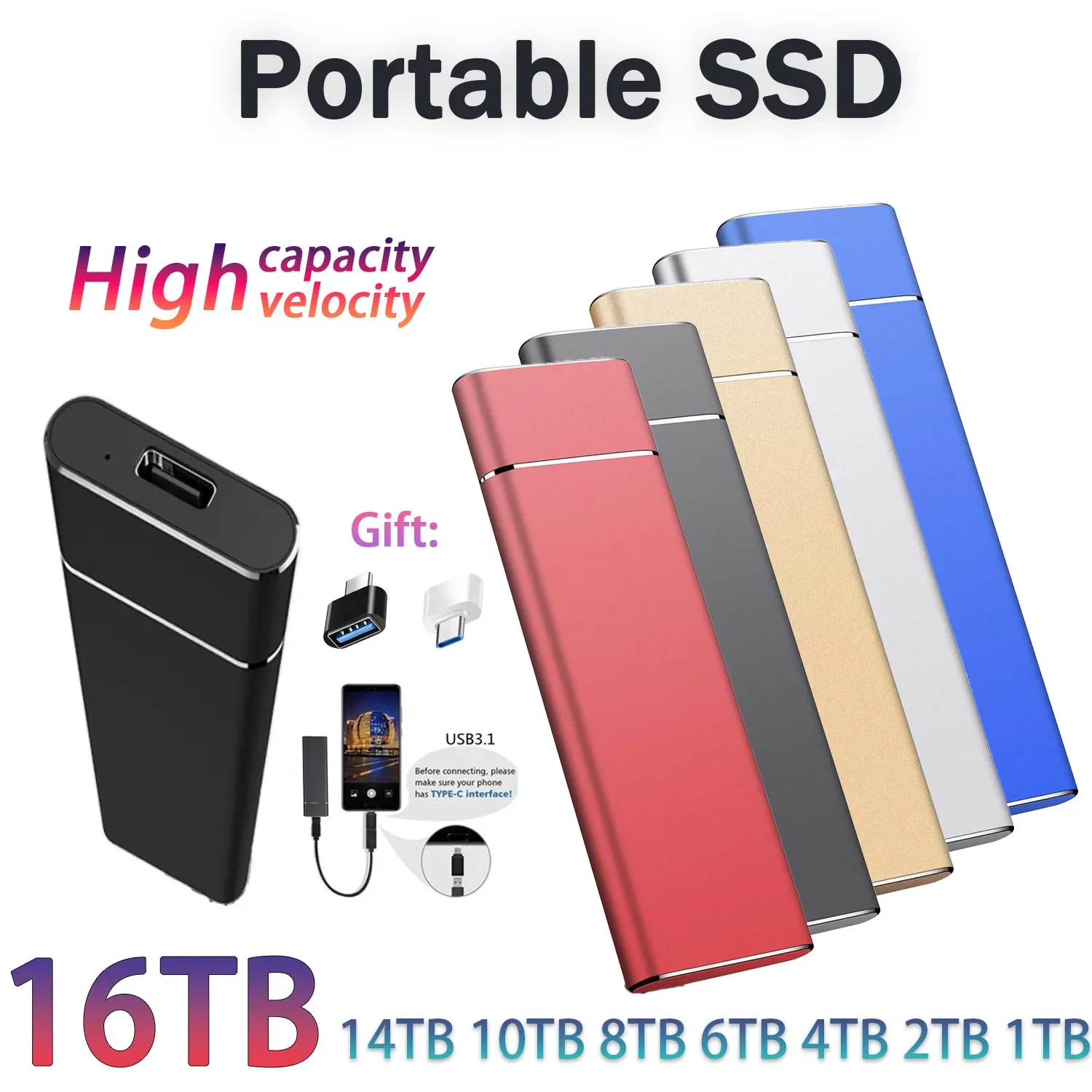 32T High-speed Portable Mobile Hard Disk USB3.1 Upgraded Version