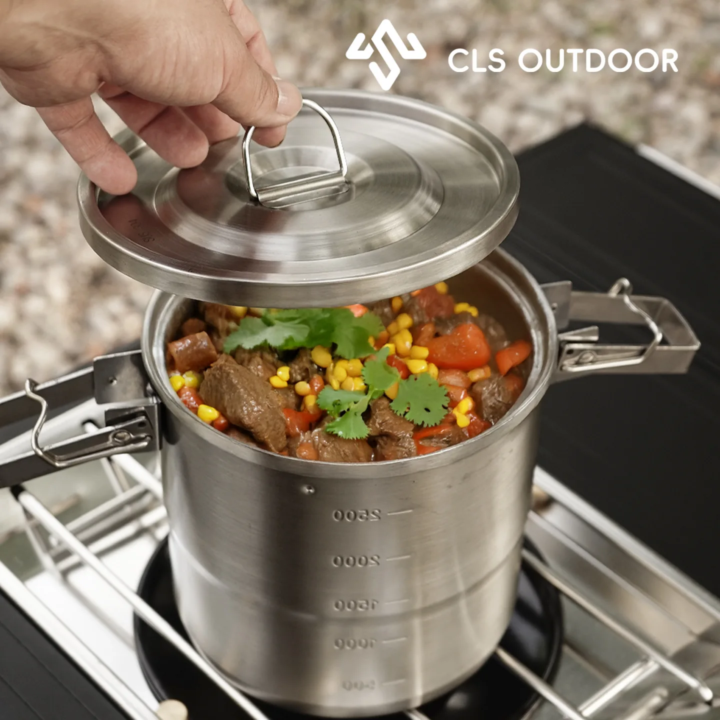 

Уличная посуда из нержавеющей стали 304, оборудование для кемпинга и пикника, полный набор кухонной утвари, подвесной горшок, новый кастрюля для кипячения