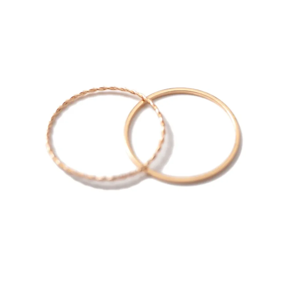 2pcs/sets Thin Slim Delicate Trendy Office Stacking Knuckle Small MIDI Finger Simple Design Fashion Jewelry Rings