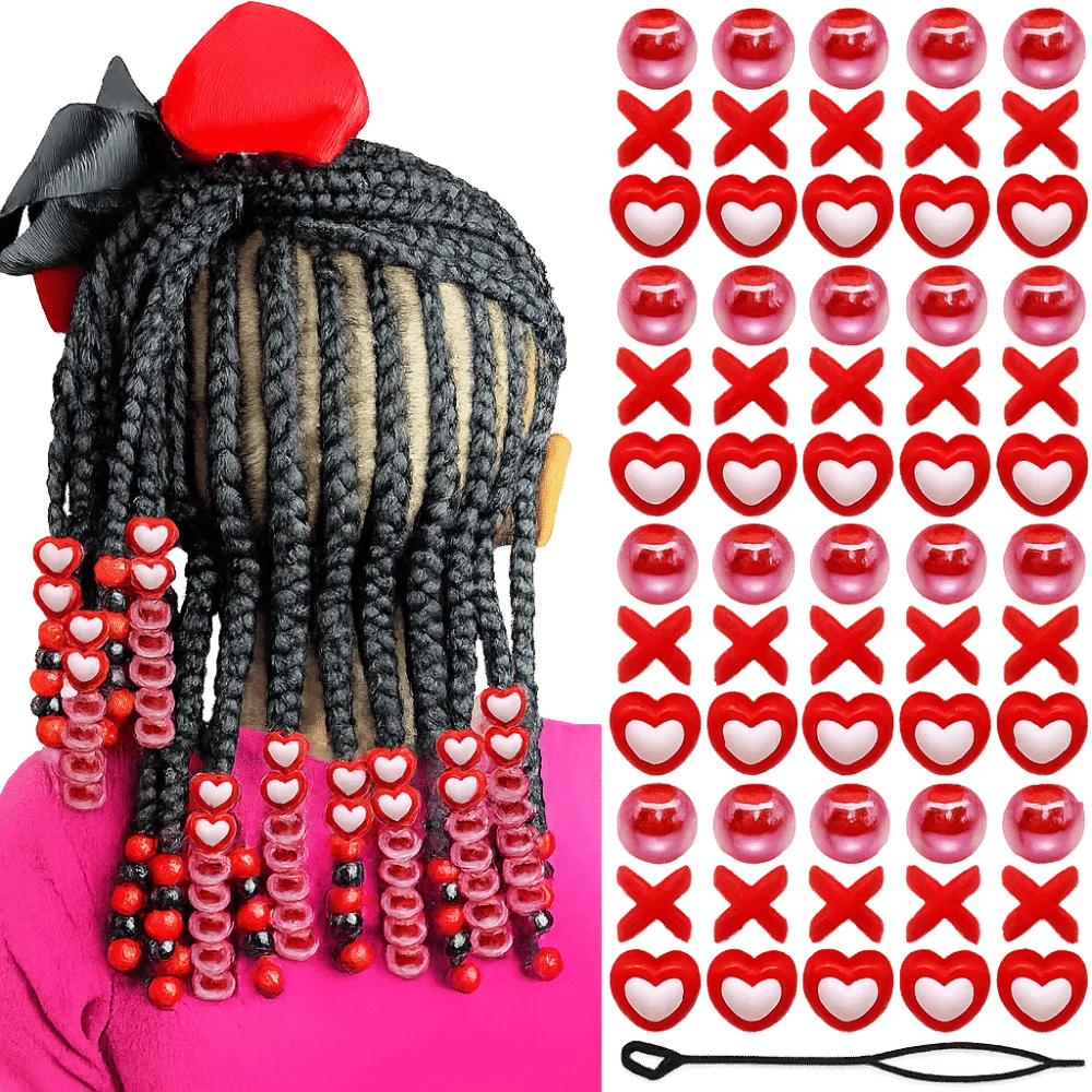 

DIY Colorful Hair Beads Kits Multi-Color Mixed Shapes Acrylic Dreadlock Beads Hair Accessories Love Heart Dreadlock Braids Decor