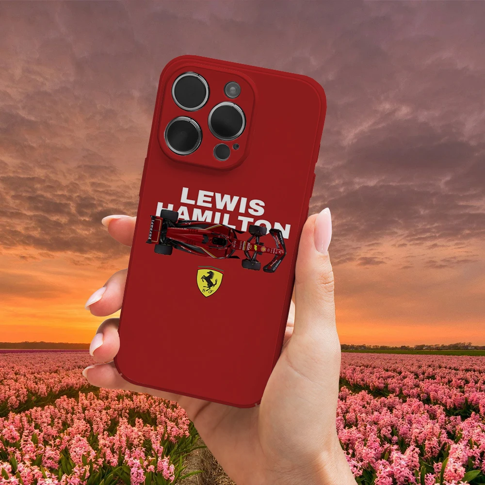 Precise hole Hard Phone Cases For iPhone 16 15 14 13 12 11Pro Max XR X XS 12Mini 14 15 16 Puls Pc Lewis Hamiltons Ferraris