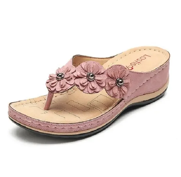 

Women Slippers Summer Women Flip Flops Low Heels Sandals Shoes Female Summer Slippers Flower Women Slides Wedges Shoes