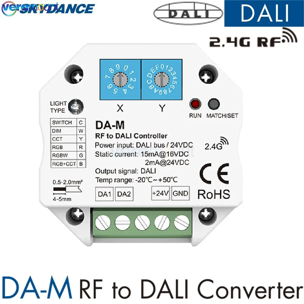 Skydance Tuya APP Control DIM RGB CCT RGBW DA-M RF DA-M(WT) WiFi DA-M(WZ) Zigbee To DALI Converter Dimmer Controller Smart Life