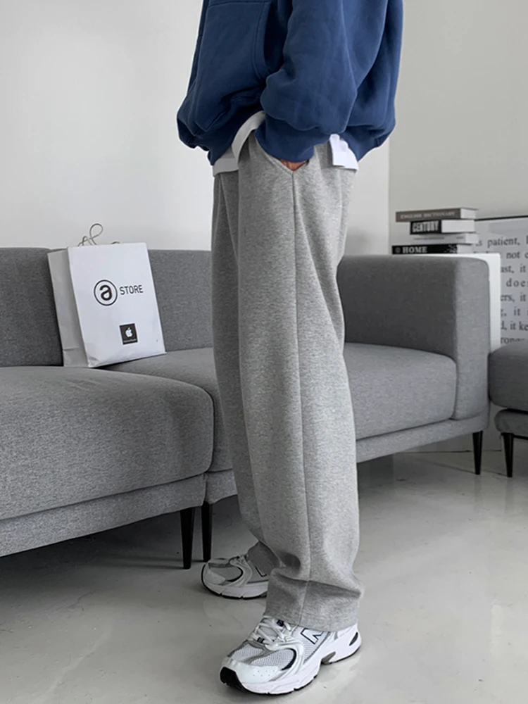 

MRCYC Men's Sport Pants Loose Straight Leg Wide Leg Cotton Casual Long Trousers Korean Style Spring Autumn Seasonal Wear