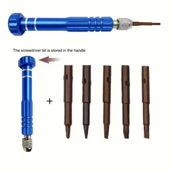 Multifunctional 5 in 1 Screwdriver Watch Repair Tools Set Disassembly Screwdriver Slotted Cross Plum Blossom Computer Glasses