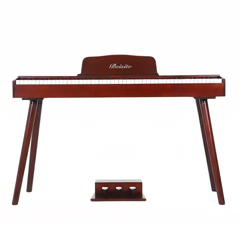 목제 스타일 디지털 피아노, 스탠드 및 트리플 페달, 88 키 무게
