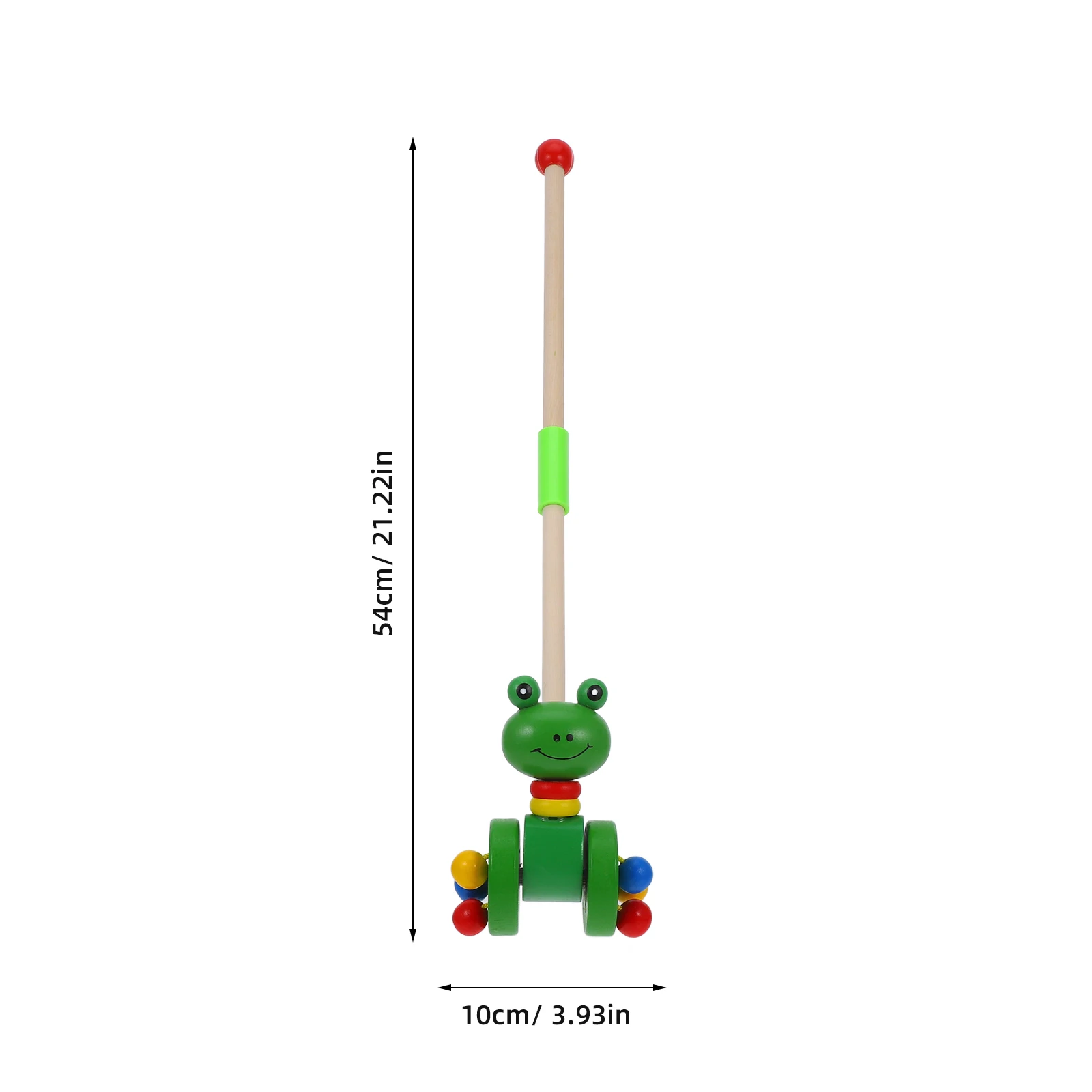 Baby Walker Cartoon Animal Wooden Trolley Early Childhood Color Recognition Push Pull Cart For Kids Frog