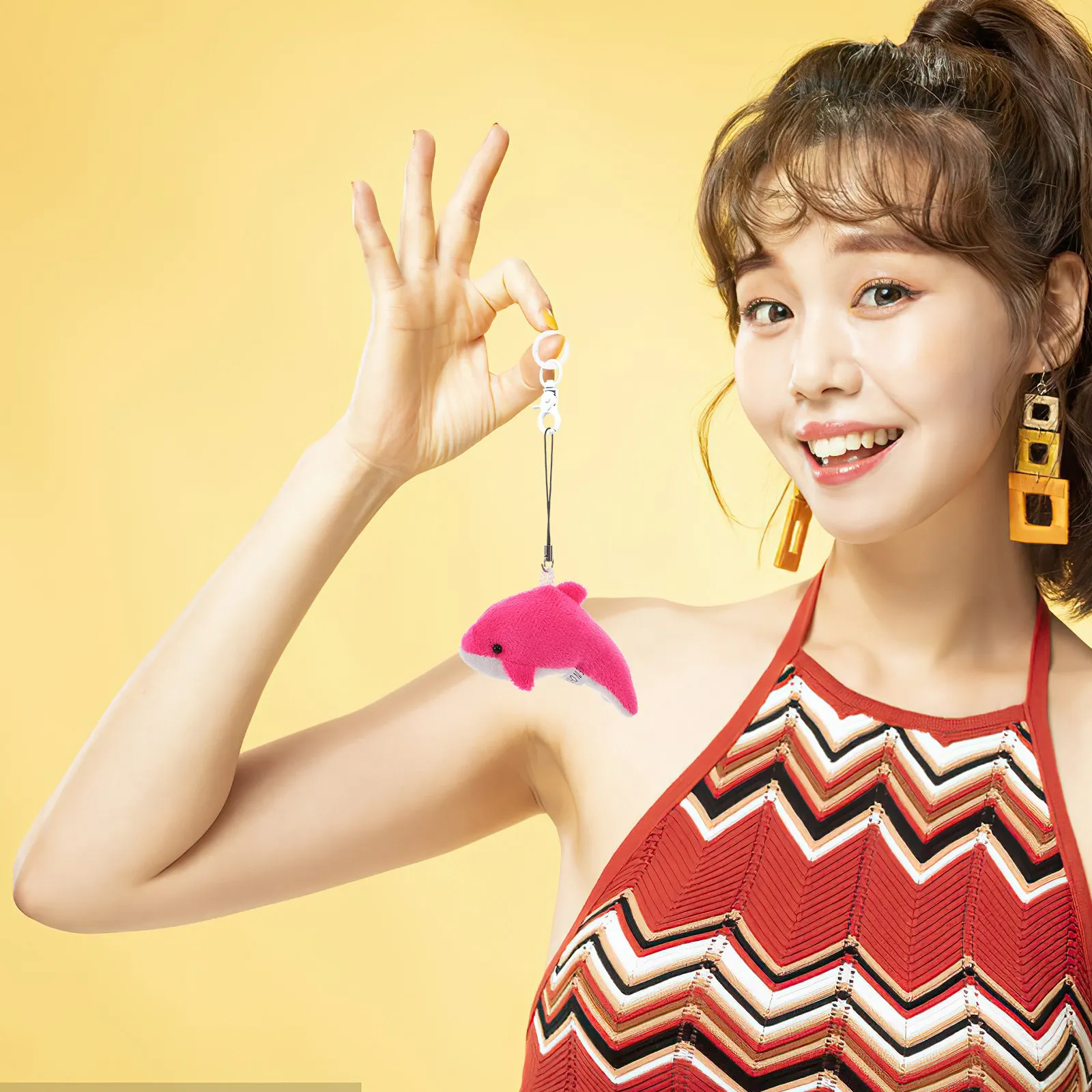 

4Pcs Dolphin Charm Keychain Soft Cute Mini Hanging Pendant for Backpack Party Favor Decoration Gift Dolphin Presents