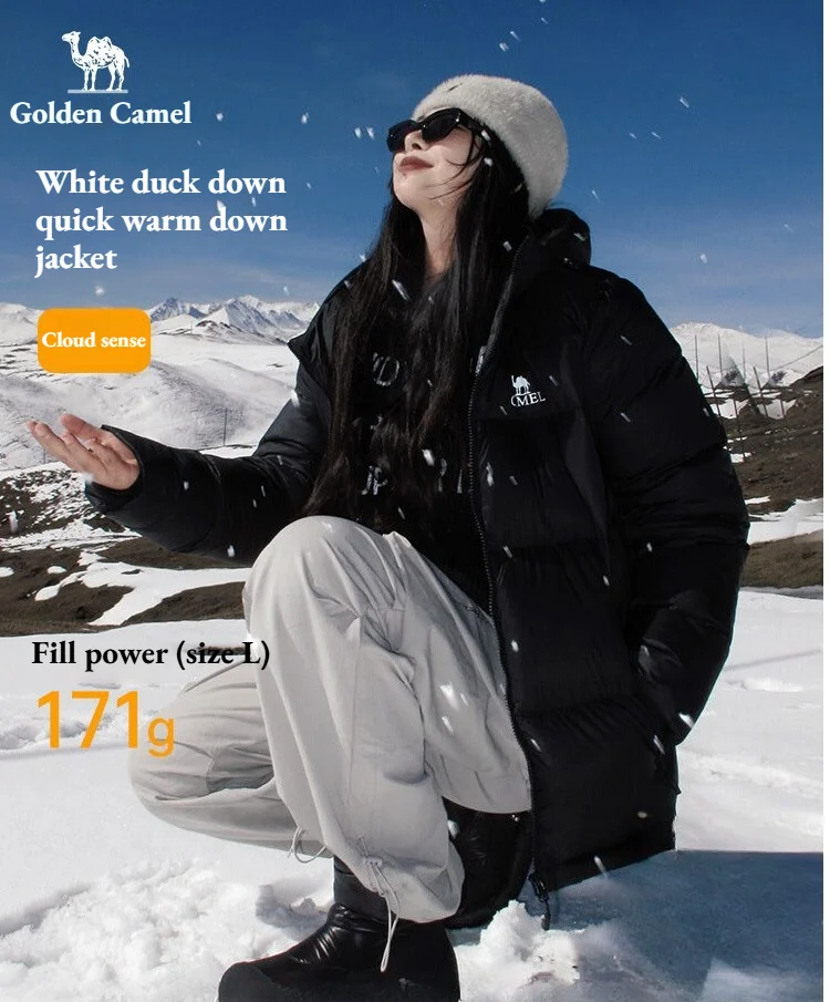 Golden Camel Winter Waterproof Down Jacket Warm Ultralight 680FP Quick Dry Duck's Down Hooded Outdoor Camping Coat Hiking Jacket