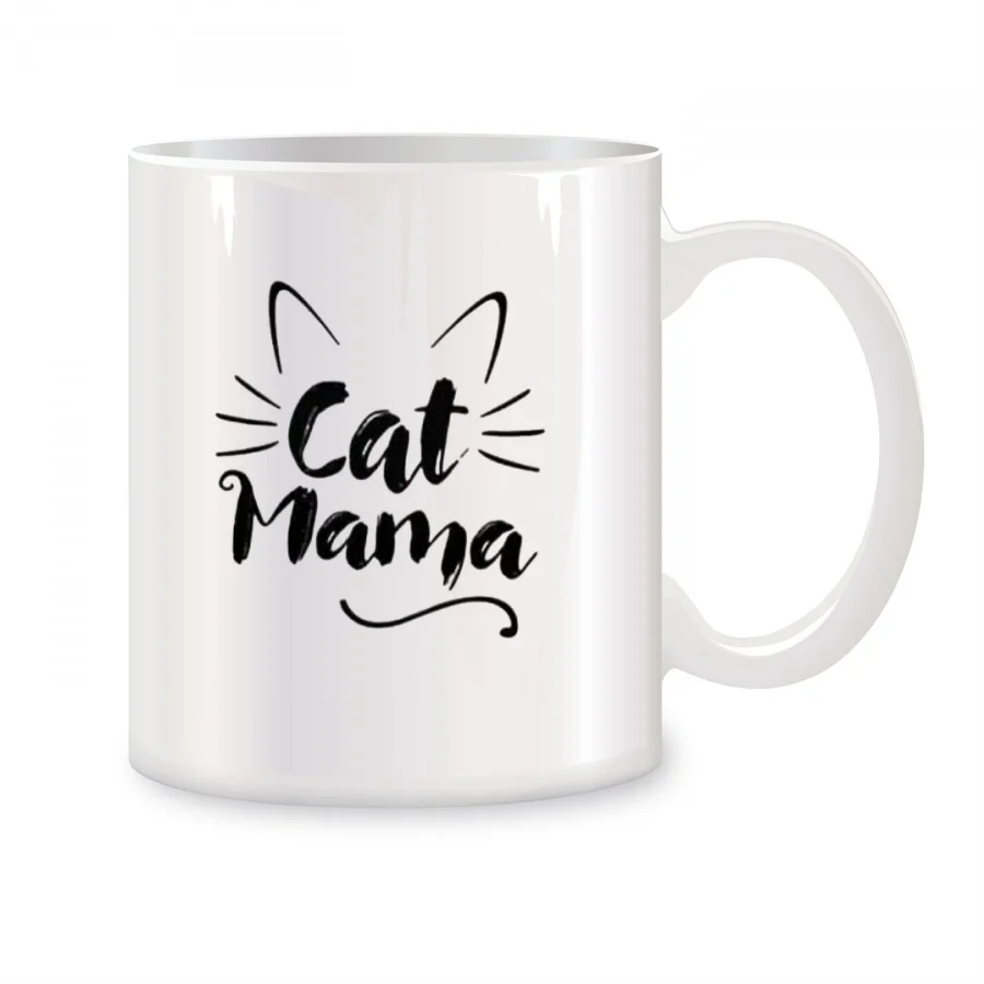 

Cat Mama Mugs For Cat Lovers Cat Mom Birthday Gifts Novelty Coffee Ceramic Tea Cups White 11 oz